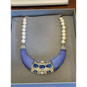 Heidi Daus necklace Swarovski Crystals Faux Pearls
